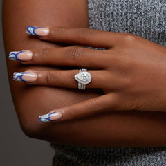 Lovely Pear Cut CZ Bride Set in 925 Sterling Silver