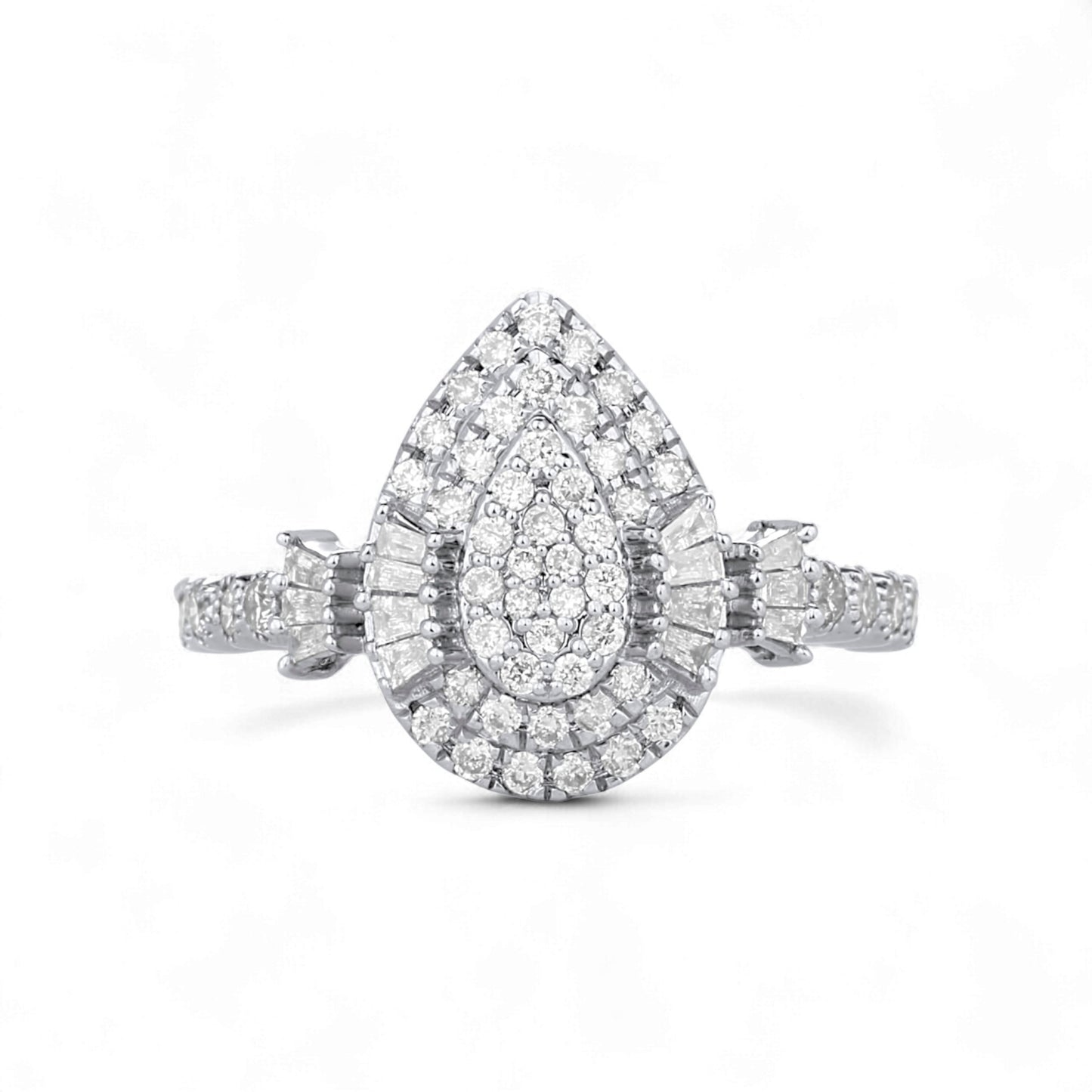 Lucy Pear Cut CZ Engagement Ring in 925 Sterling Silver