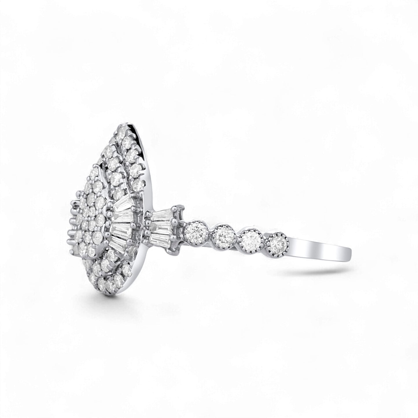 Lucy Pear Cut CZ Engagement Ring in 925 Sterling Silver