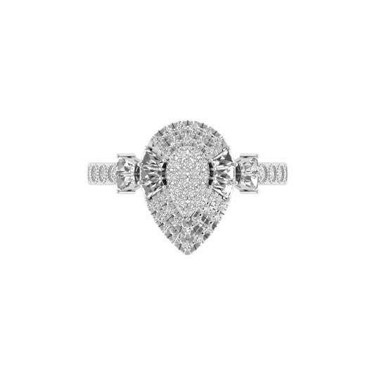 Lucy Pear Cut Diamond Engagement Ring in 18K Gold
