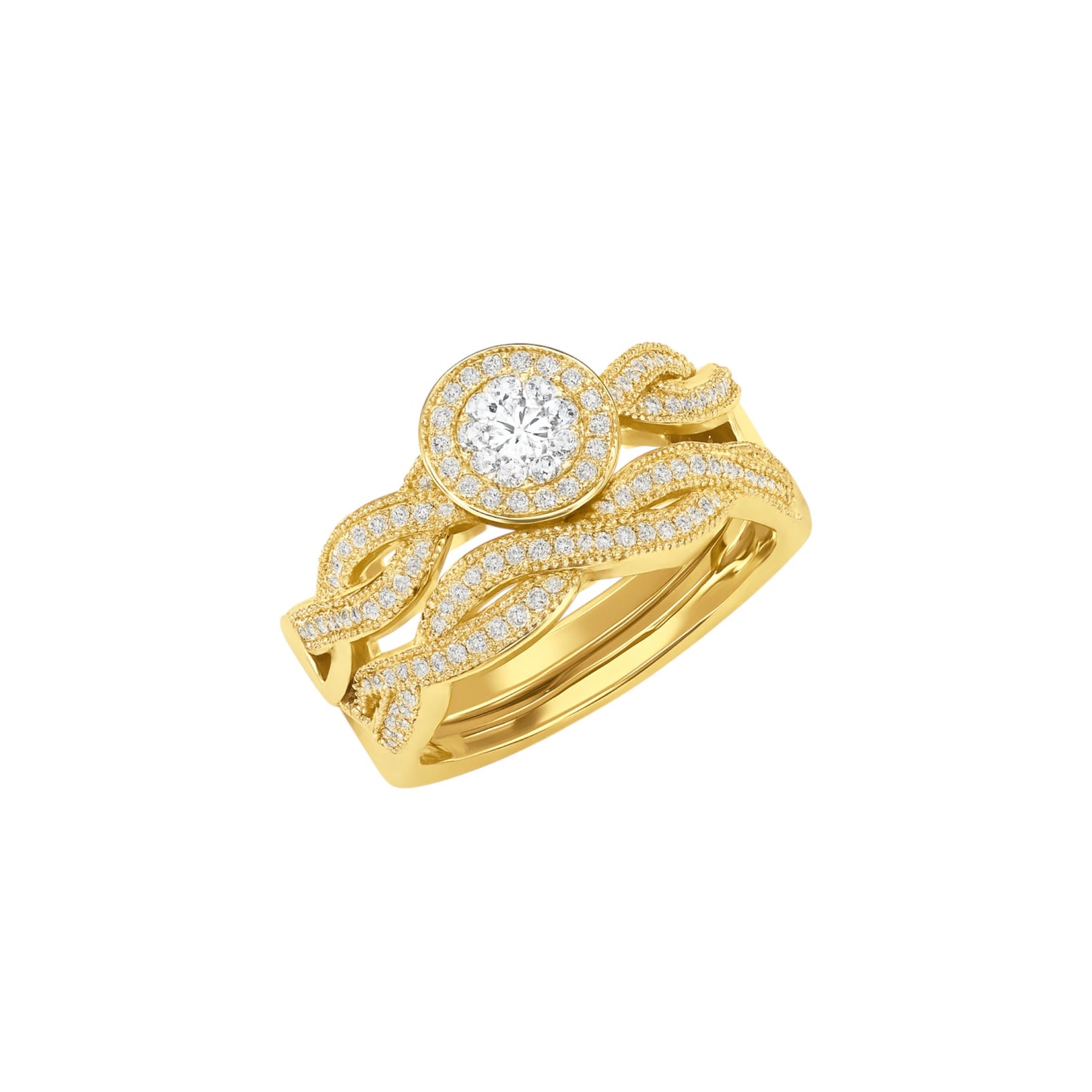 Mira CZ Bride Set in 18K Gold