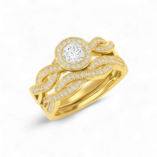 Mira CZ Bride Set in 18K Gold
