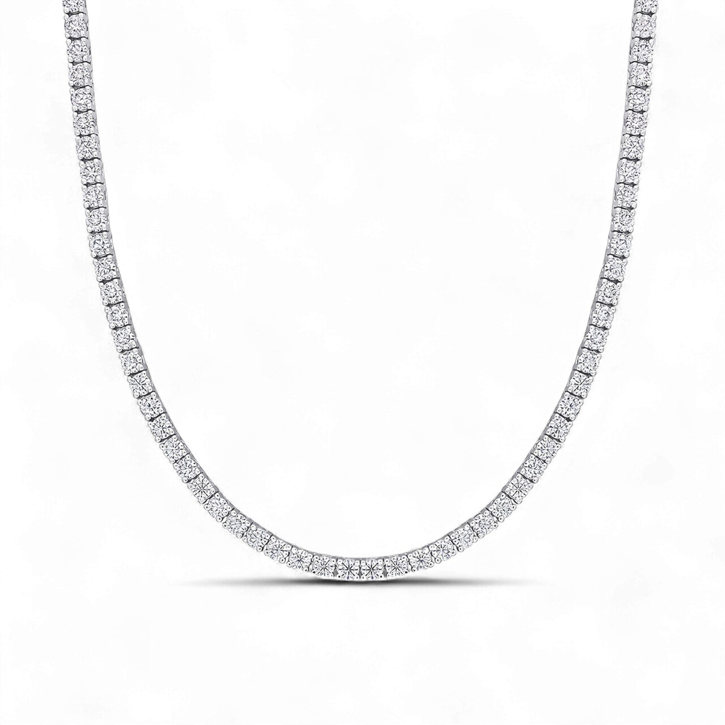Diamond necklace on a white background