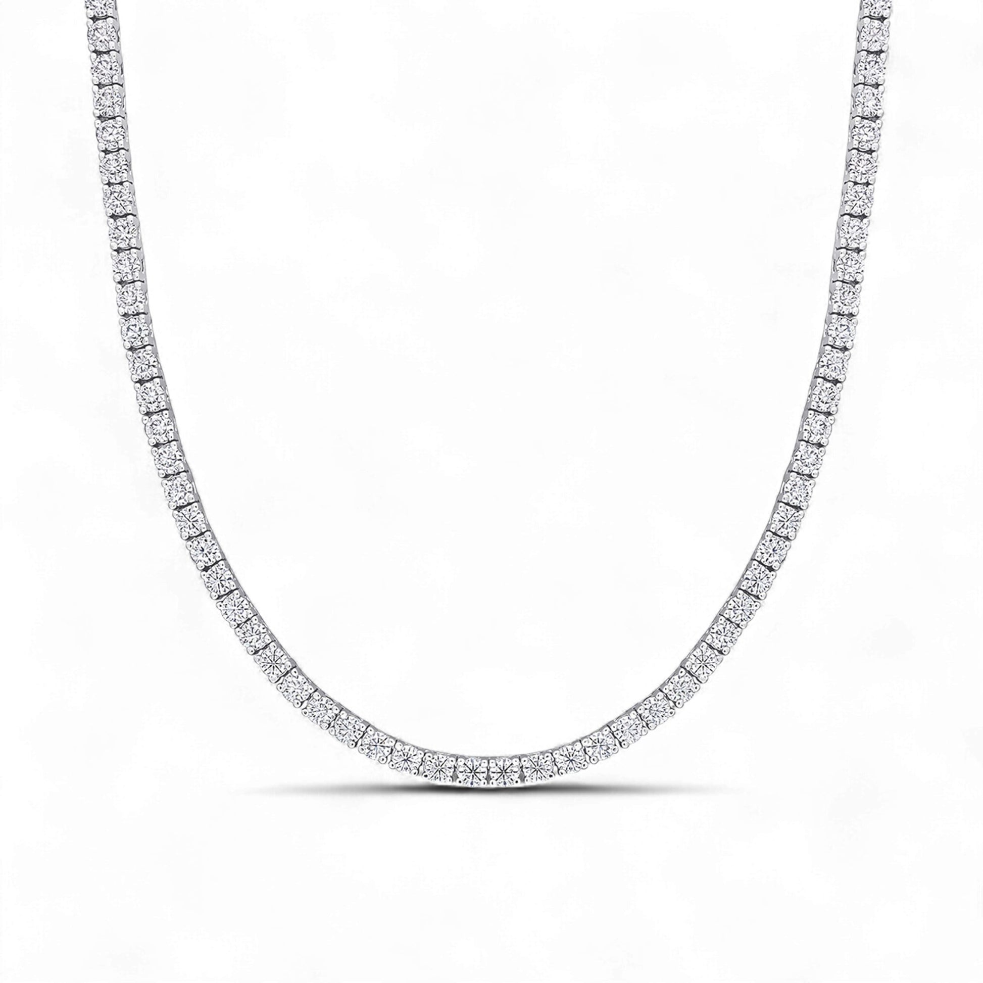 Diamond necklace on a white background
