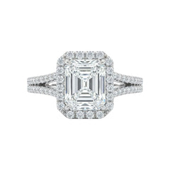 Nadia Radiant Cut CZ Engagement Ring in 925 Sterling Silver