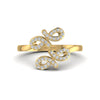 A 18 karat gold diamond ring with a pave band design, featuring natural diamonds arranged in a specific pattern.