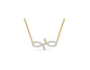 Gold and silver infinity necklace on a white background