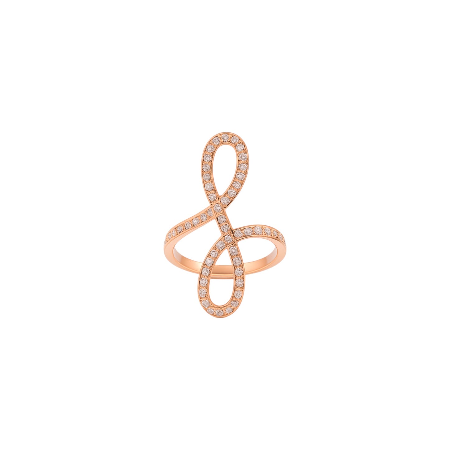 Oiza Infinie Mini Pave Diamond Ring in 18K Gold