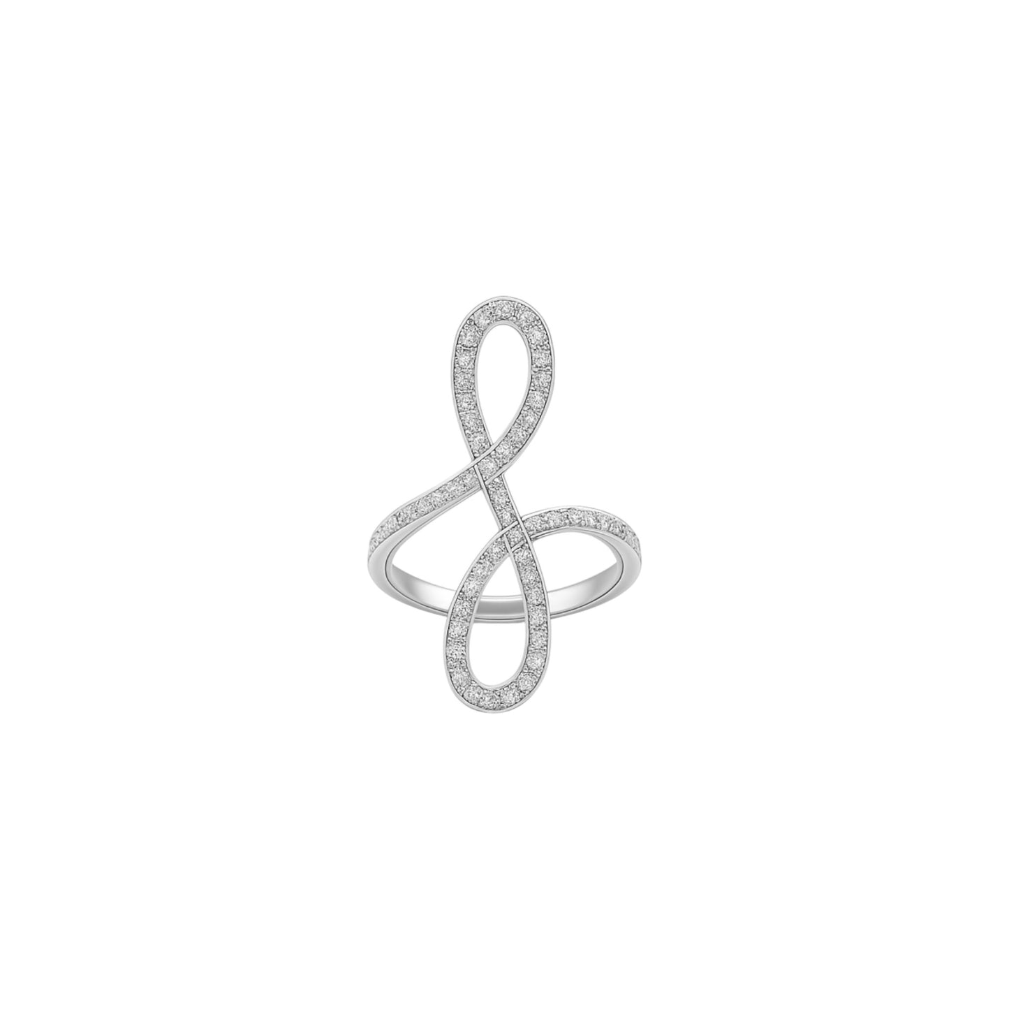 Oiza Infinie Mini Pave Diamond Ring in 18K Gold
