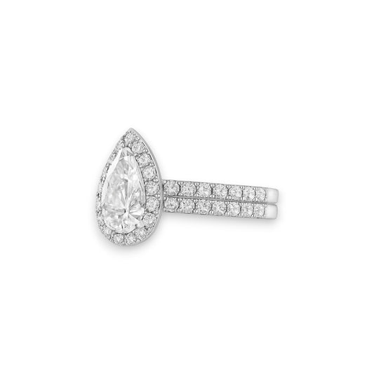 Ola Pear Cut Moissanite Bride Set in 925 Sterling Silver