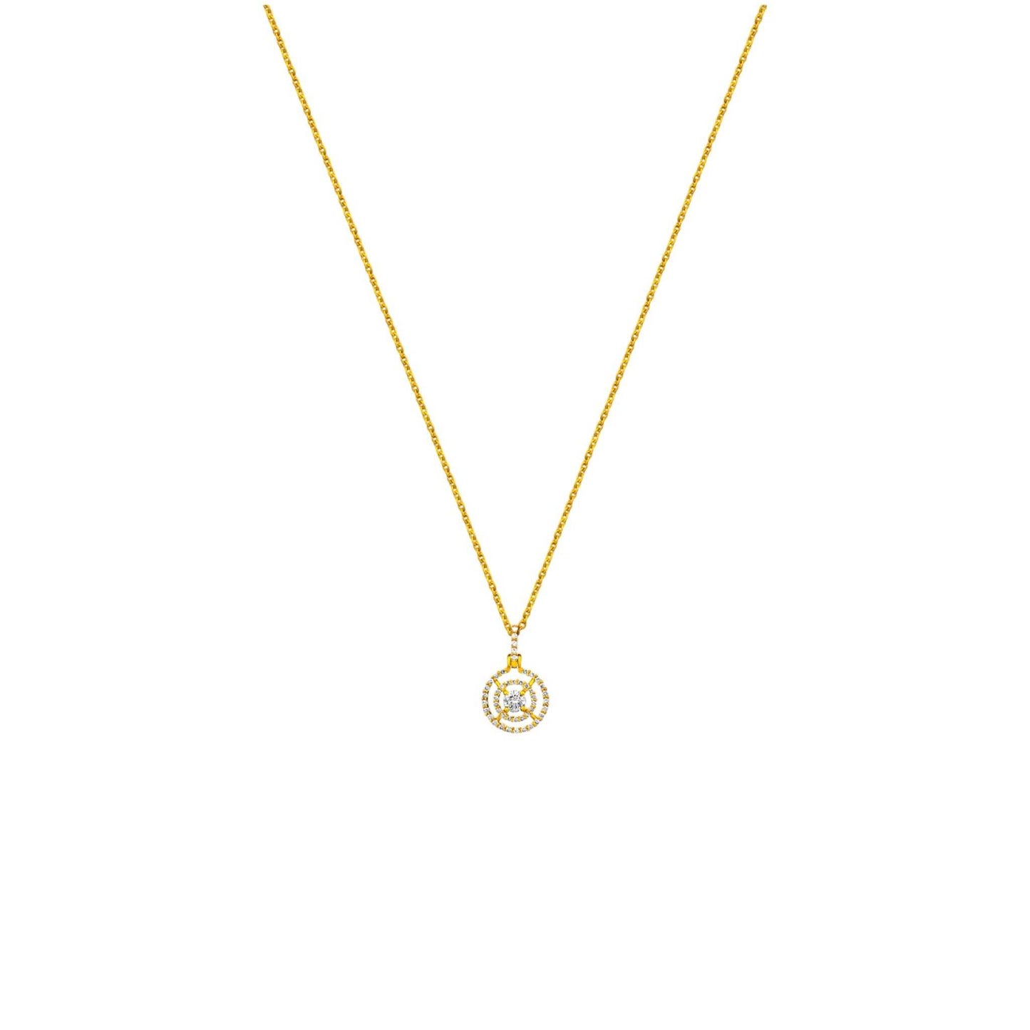 Orbit Natural Diamond Necklace in 18KT Gold
