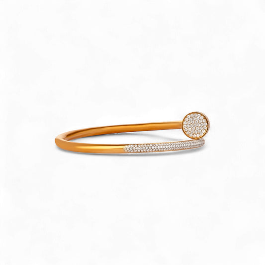 Pave Nail Cuff Natural Diamond Bracelet in 18KT Gold