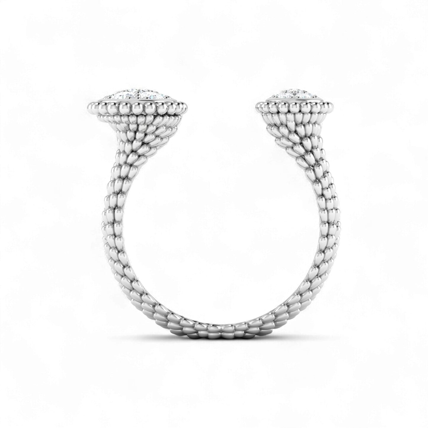 Pear Double Diamond Cuff Ring in 18k Gold