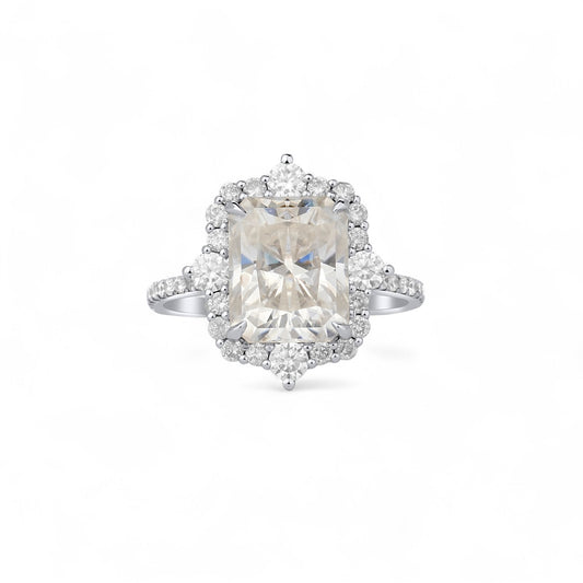 Quinn 2.0 Radiant Cut Moissanite Engagement Ring in 925 Sterling Silver