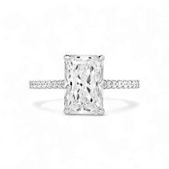 Simi Radiant Cut CZ Engagement Ring in 925 Sterling Silver