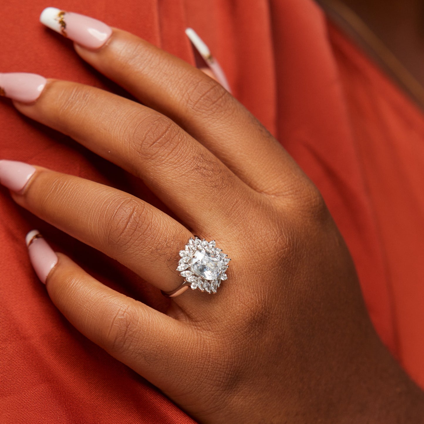 Starlight CZ  Engagement Ring in 925 Sterling Silver