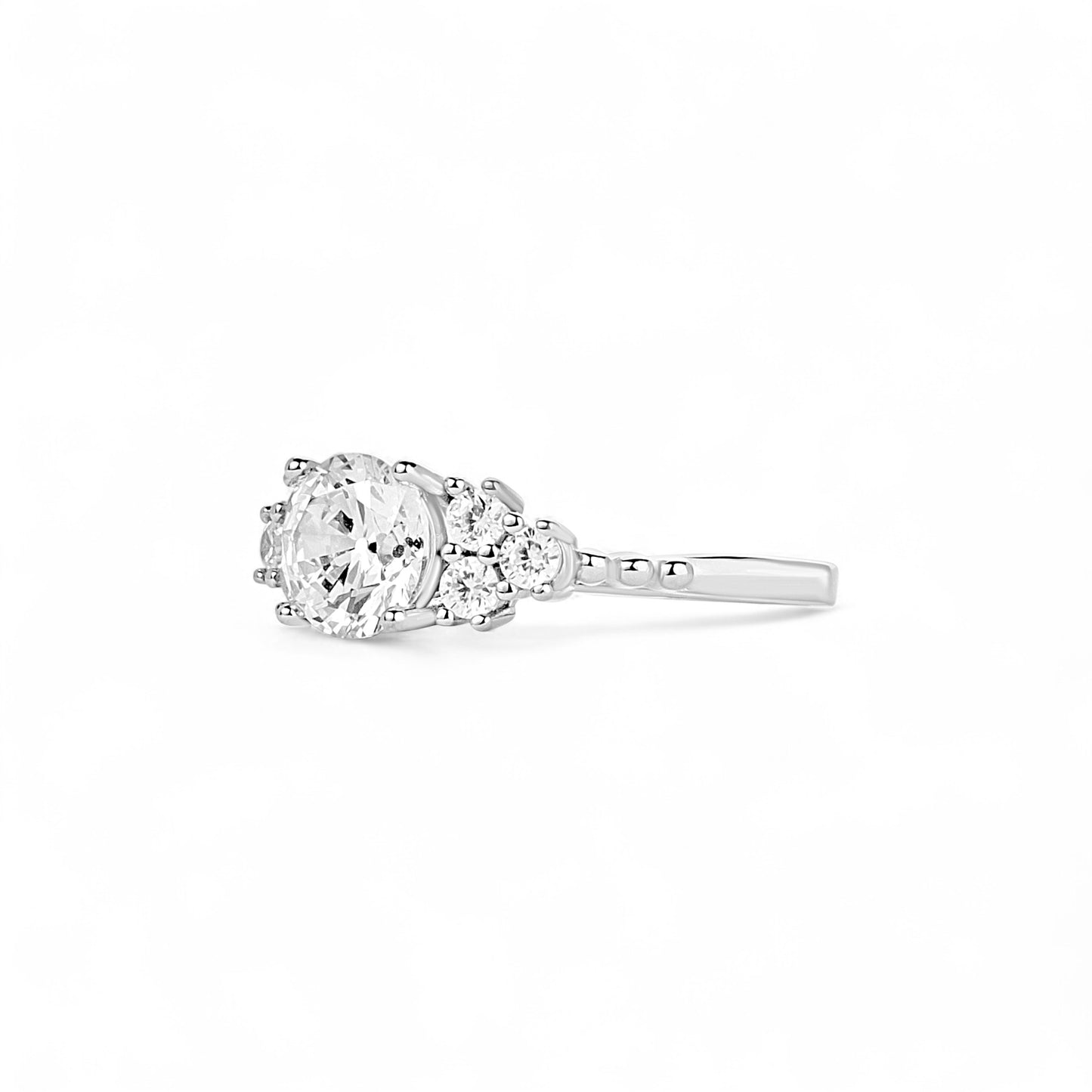 Tare CZ Engagement Ring in 925 Sterling Silver