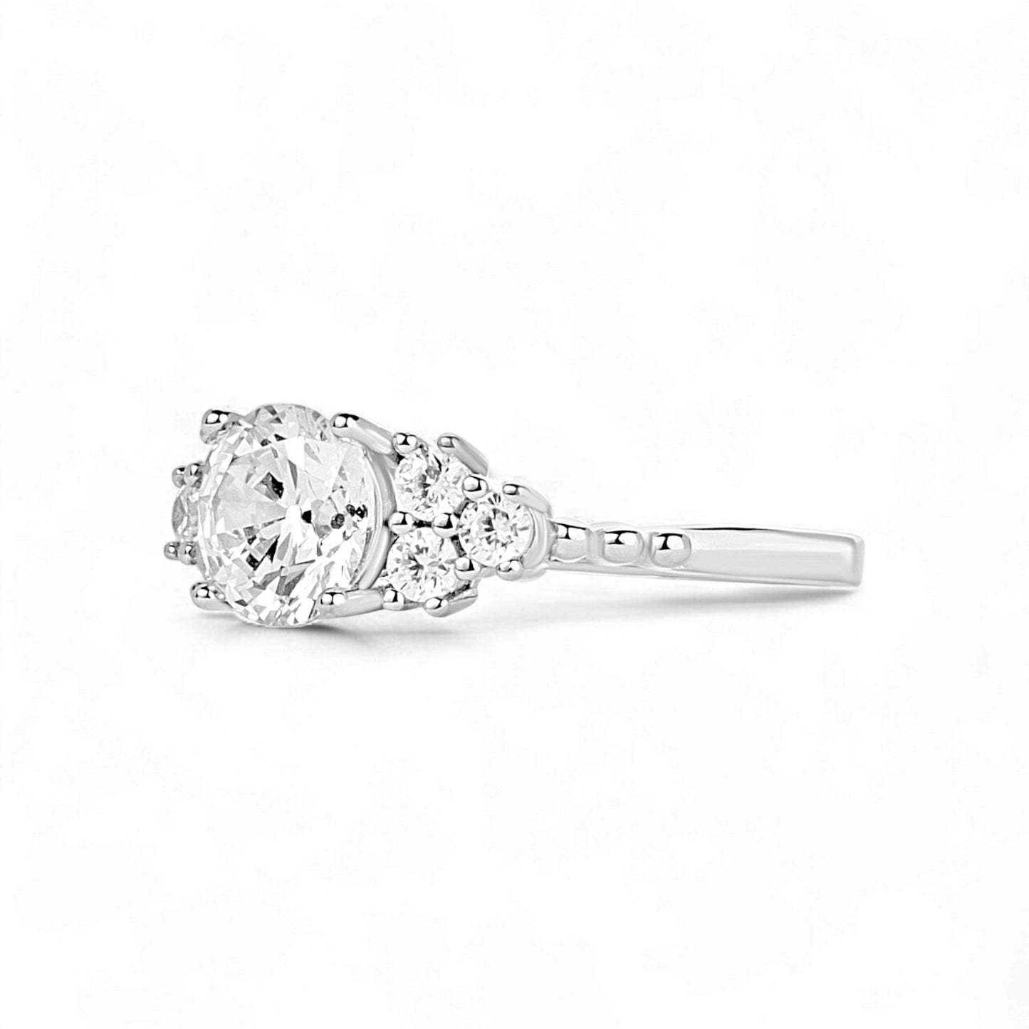 Tare CZ Engagement Ring in 925 Sterling Silver