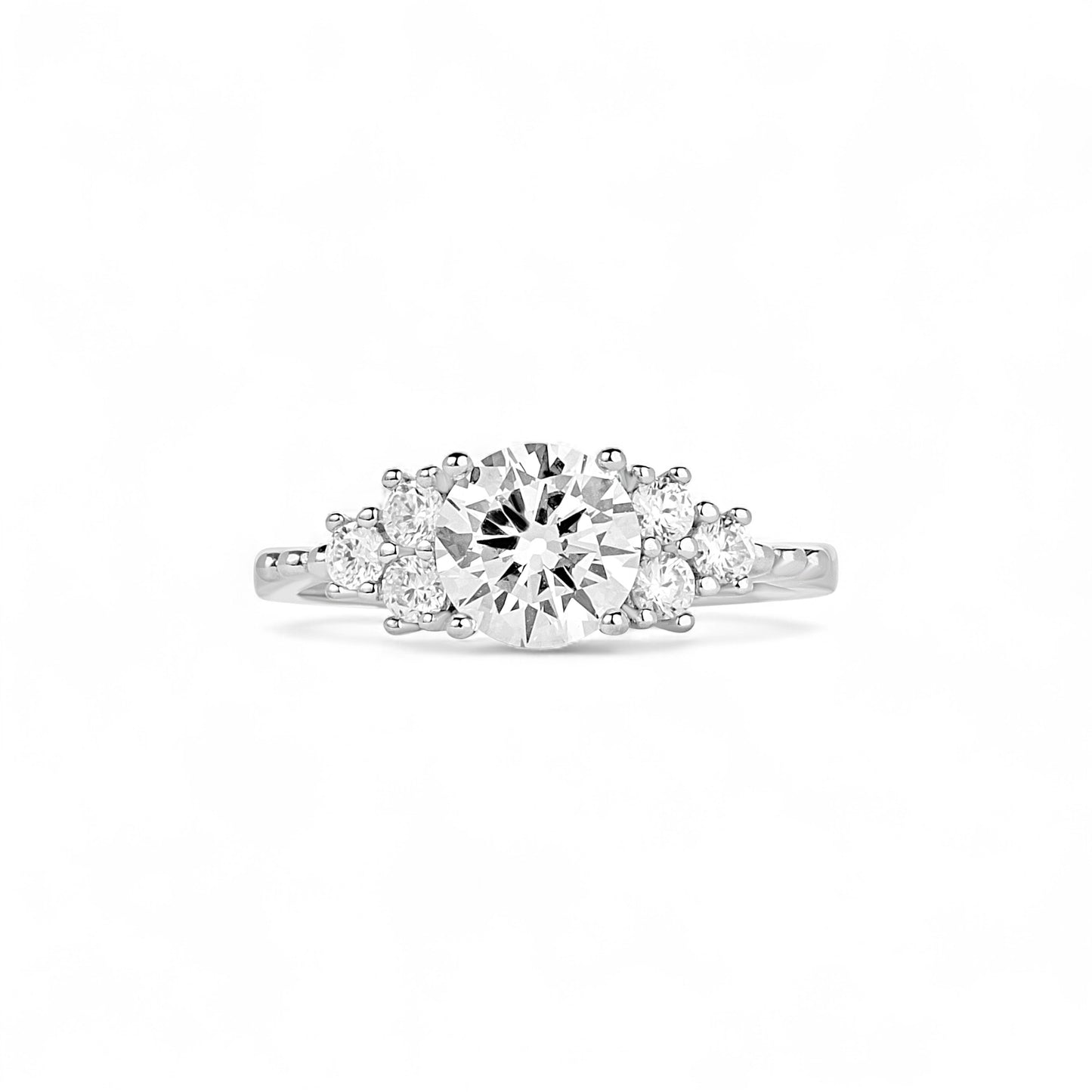 Tare CZ Engagement Ring in 925 Sterling Silver