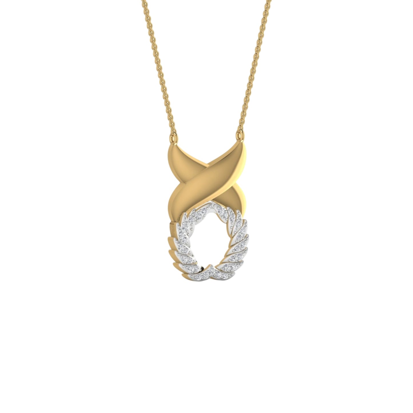 XO Pendant Diamond Necklace in 18KT Gold