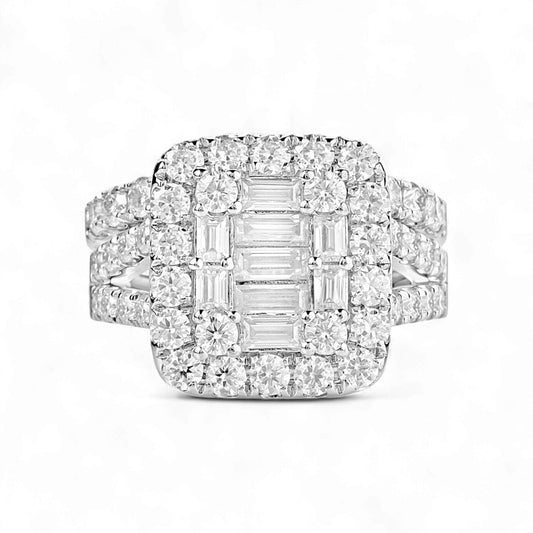 Zoe Radiant Cut Moissanite Bride Set in 925 Sterling Silver