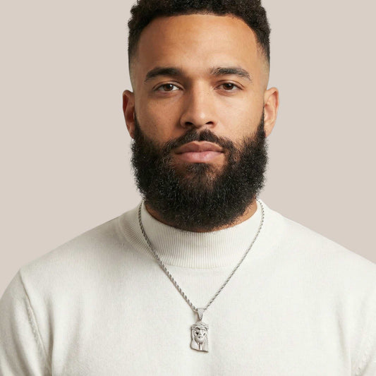 Jesus Natural Diamond Pendant in 18KT Gold