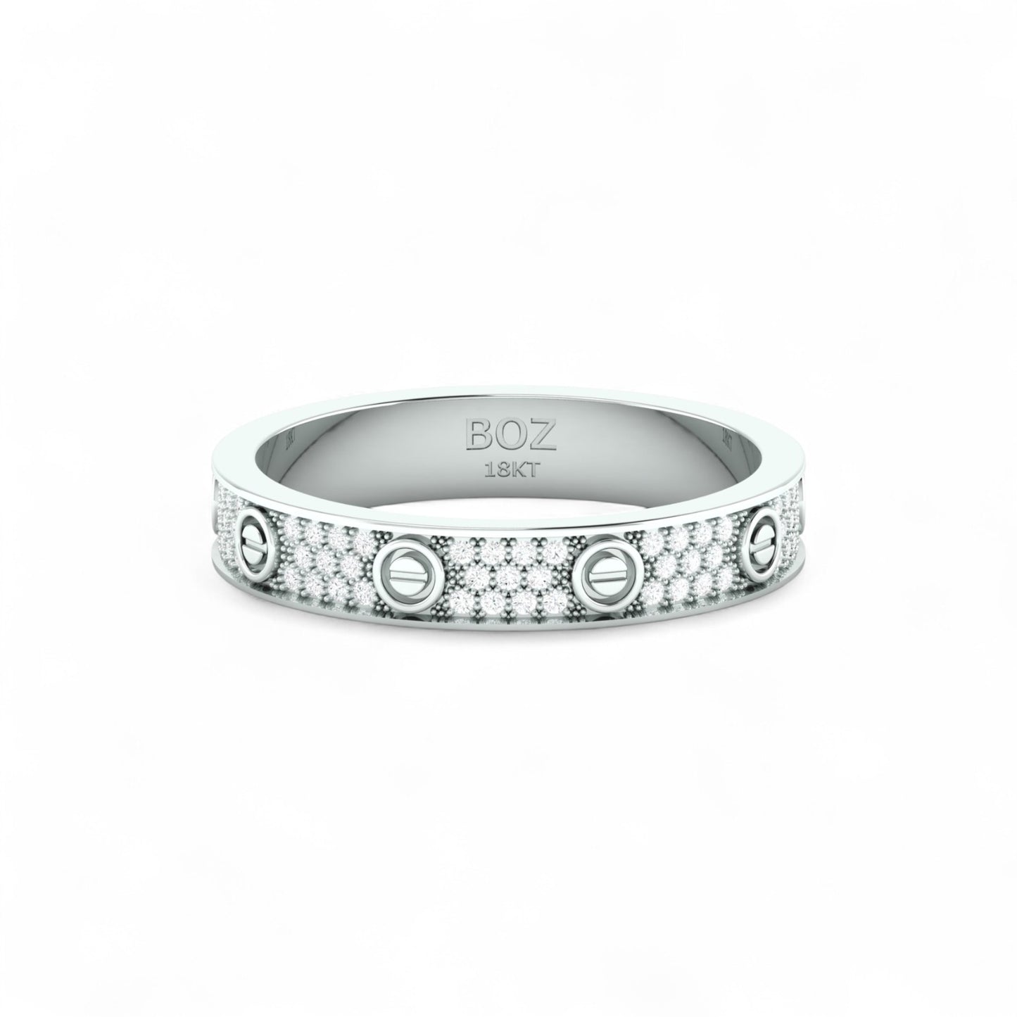 Love Inspired 4mm Natural Diamond Band in 18K Gold