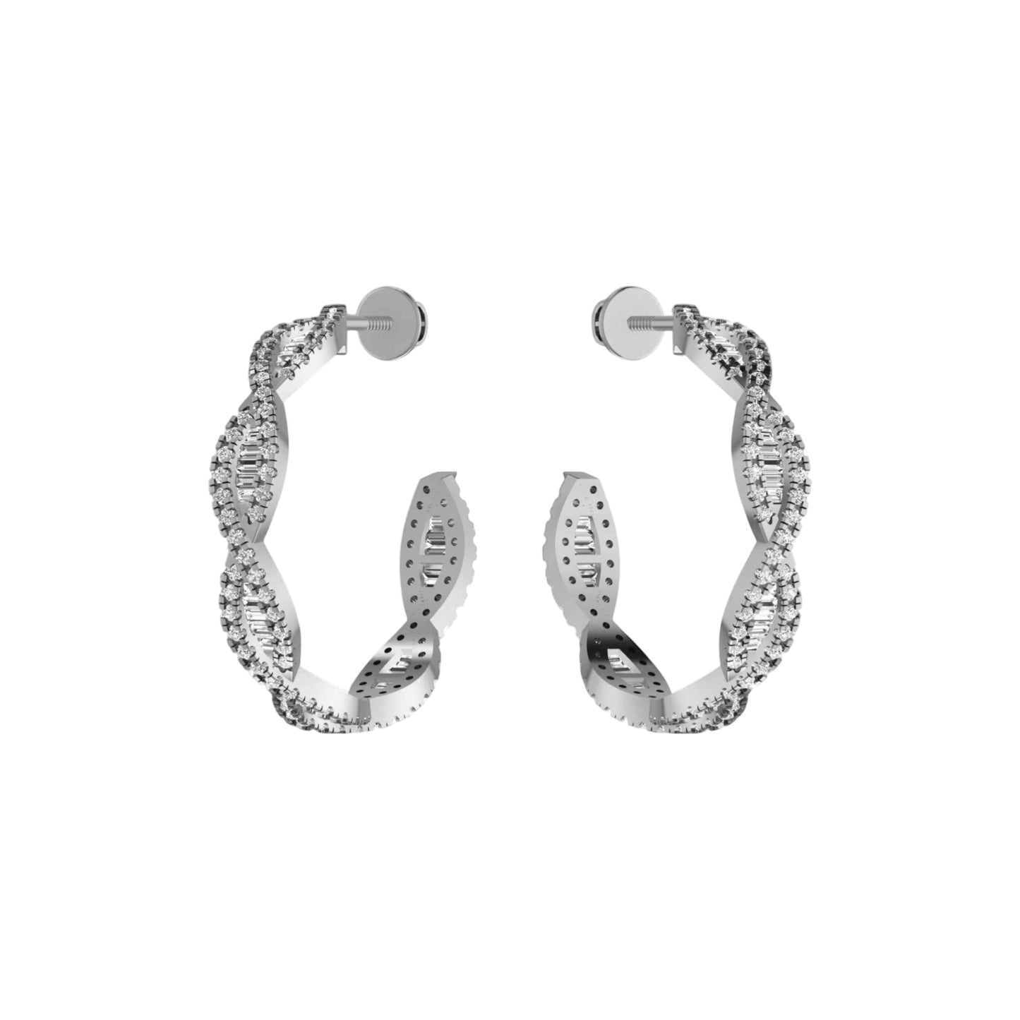 Marise Moissanite Hoop Earrings in 925 Sterling Silver