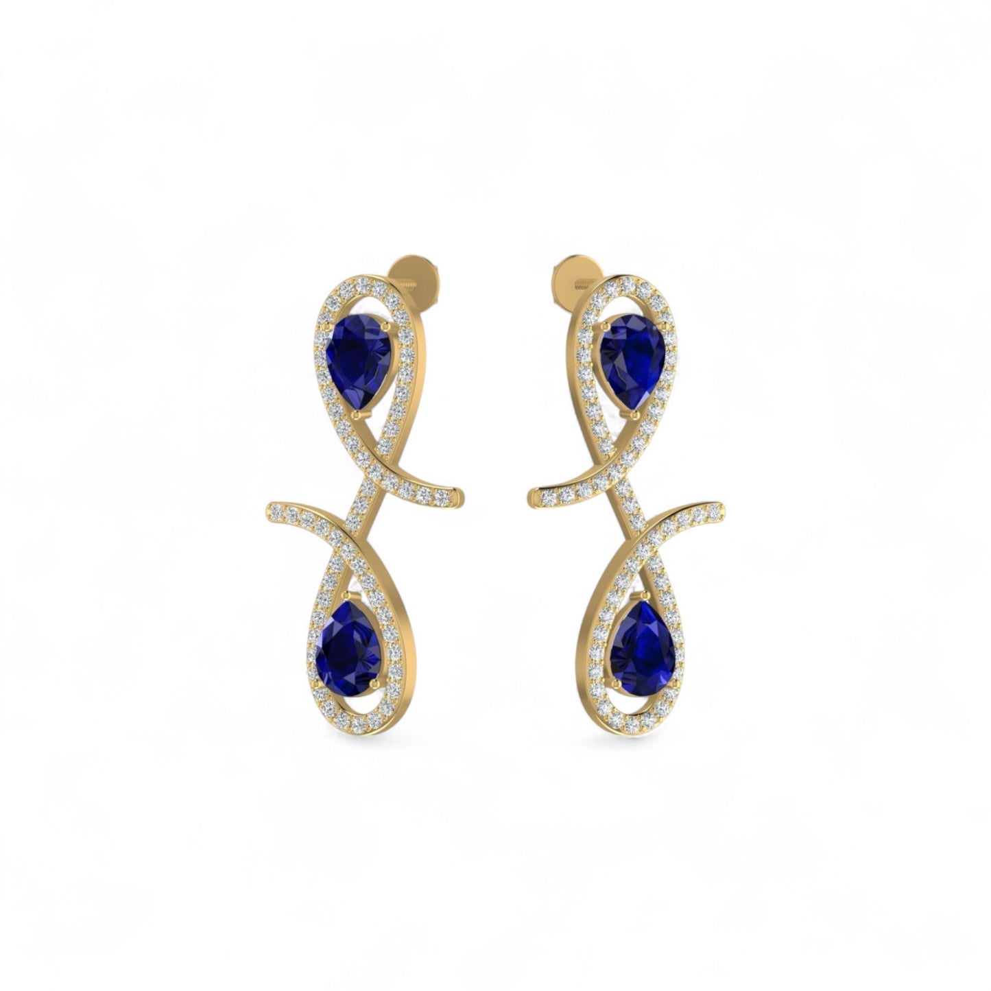 Oiza Infinie Colored Diamond Earrings in 18K Gold
