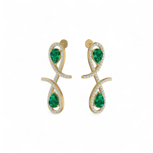 Oiza Infinie Colored Diamond Earrings in 18K Gold