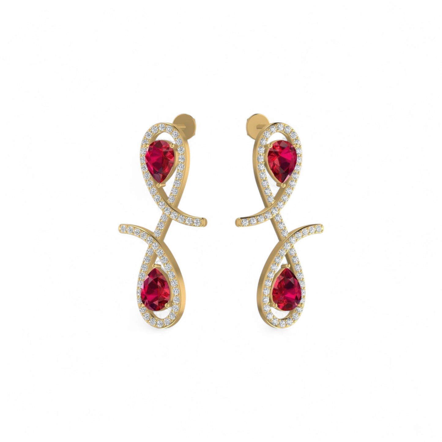 Oiza Infinie Colored Diamond Earrings in 18K Gold