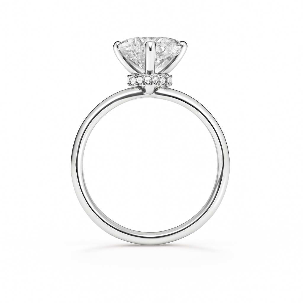 Phoebe CZ Engagement Ring in 18K Gold