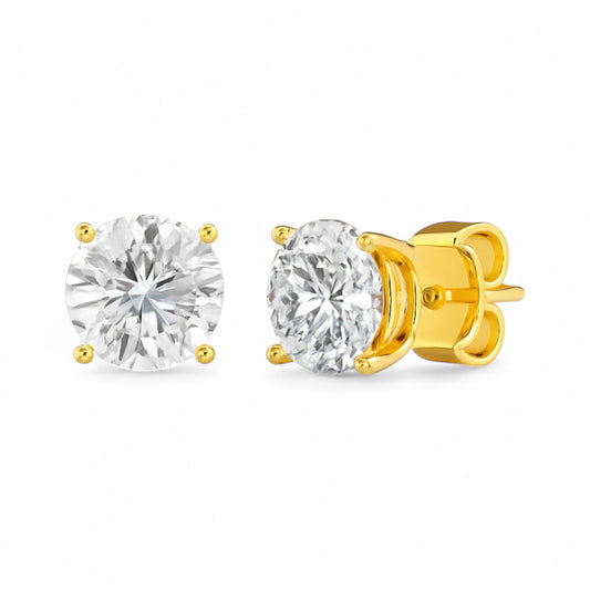 2.5MM Natural Diamond Studs in 18K Gold