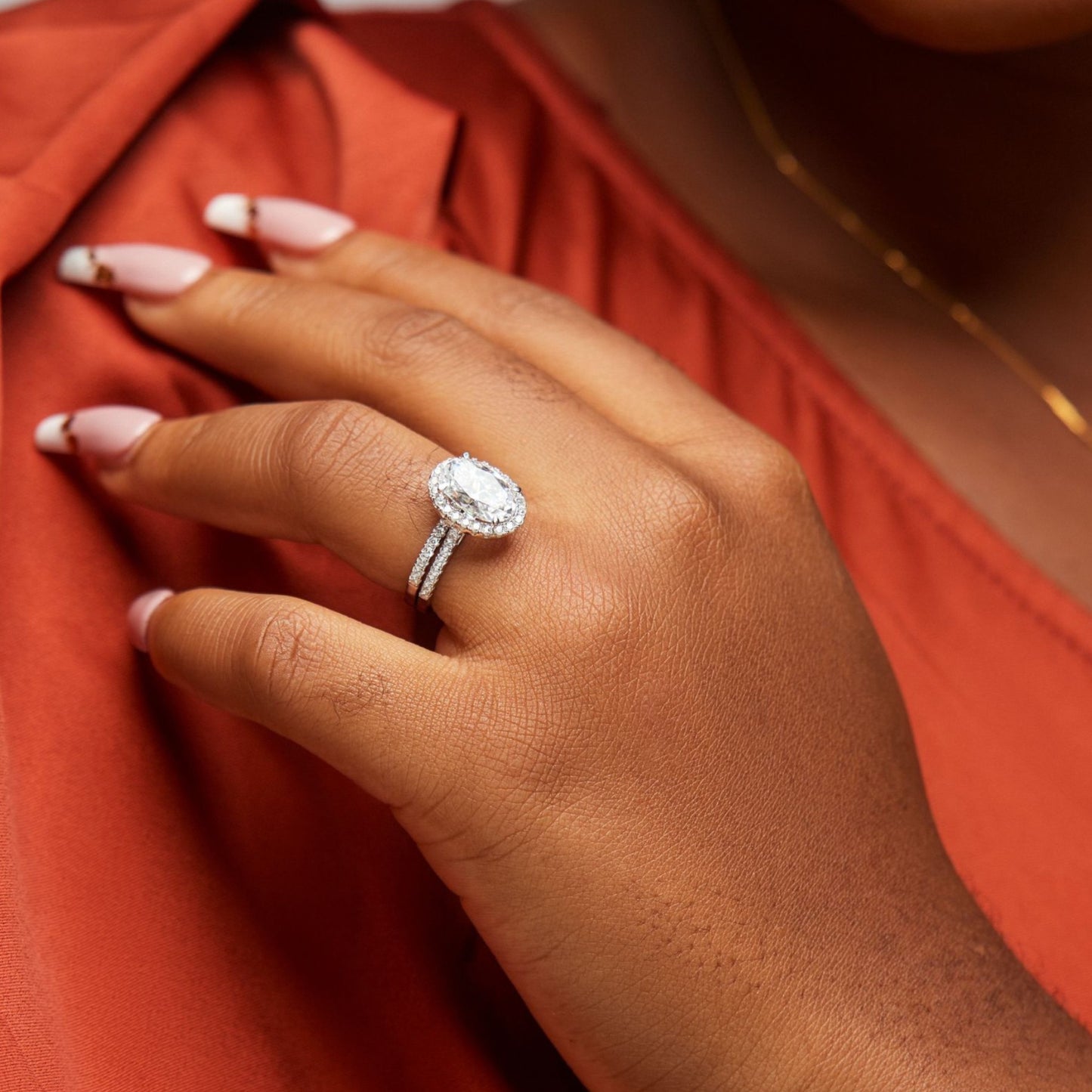 Makeda Oval Cut CZ Bride Set in 925 Sterling Silver