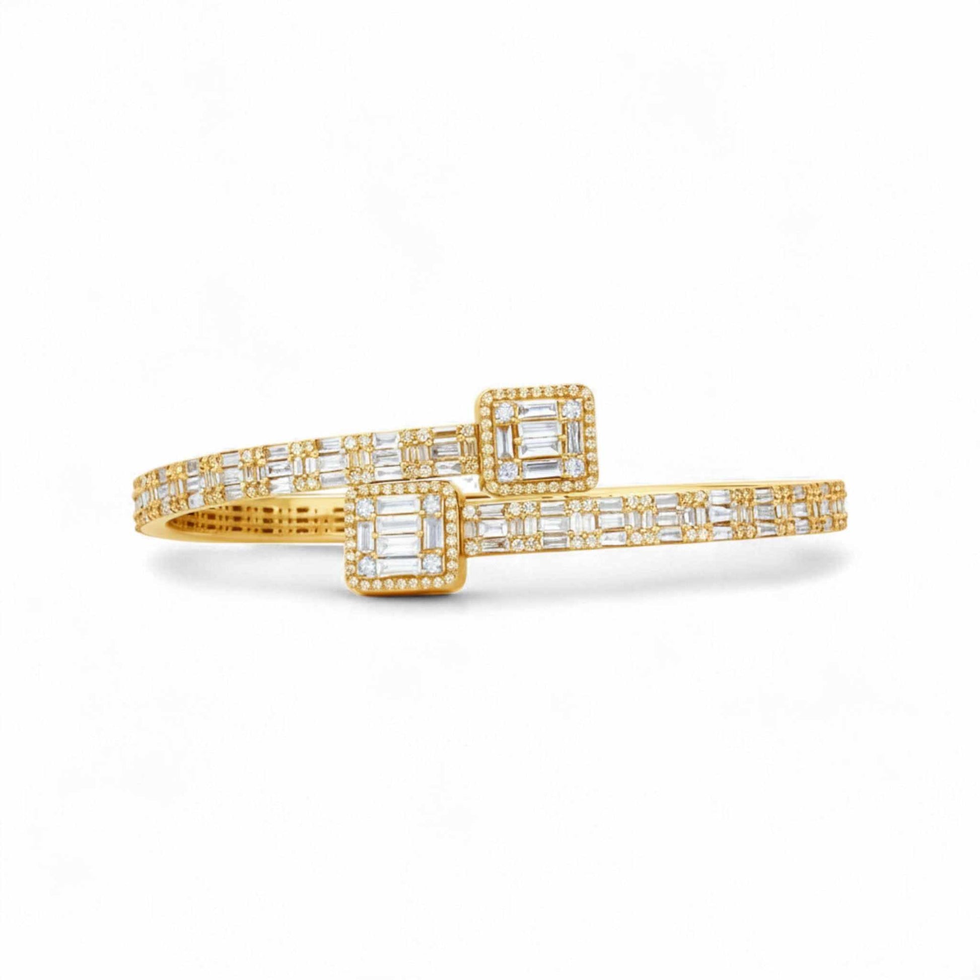 Baguette Bangle Diamond Bracelet in 18KT Gold – BOZ Jewelry