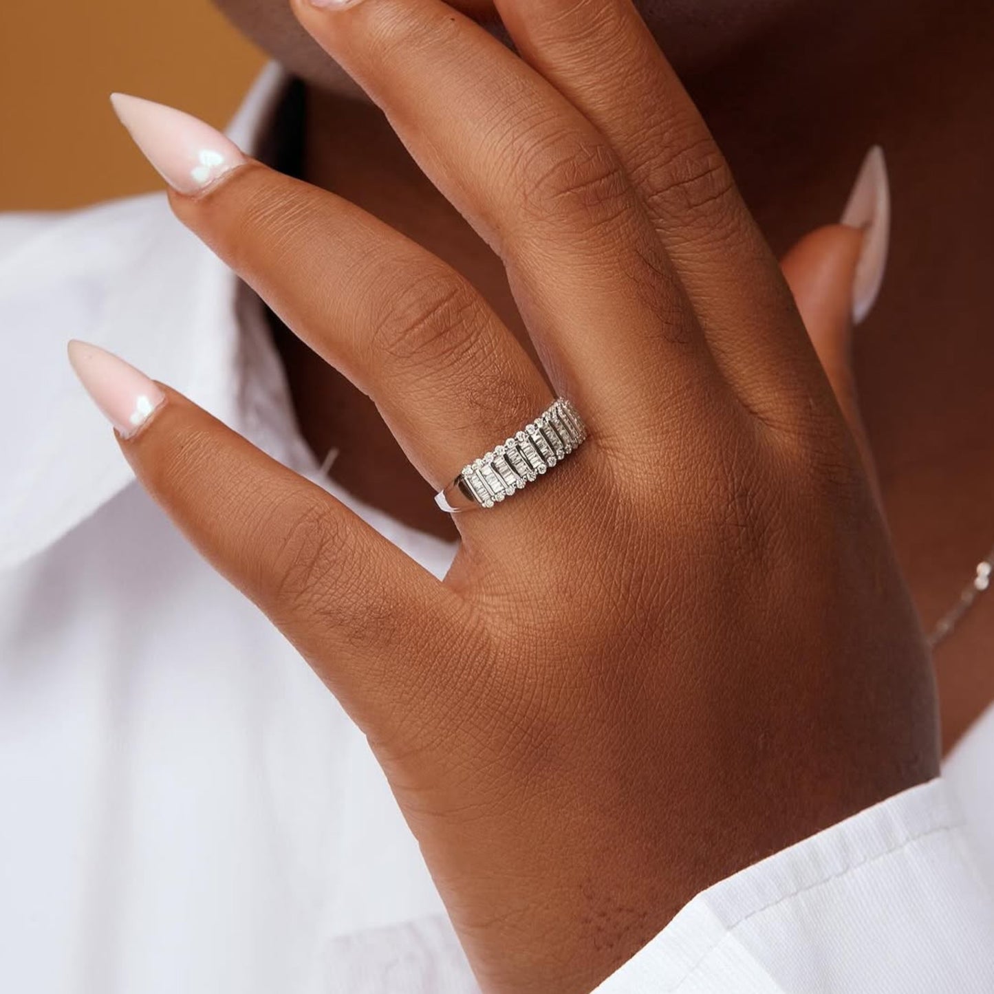 Tobo Baguette Diamond Band in 18KT Gold