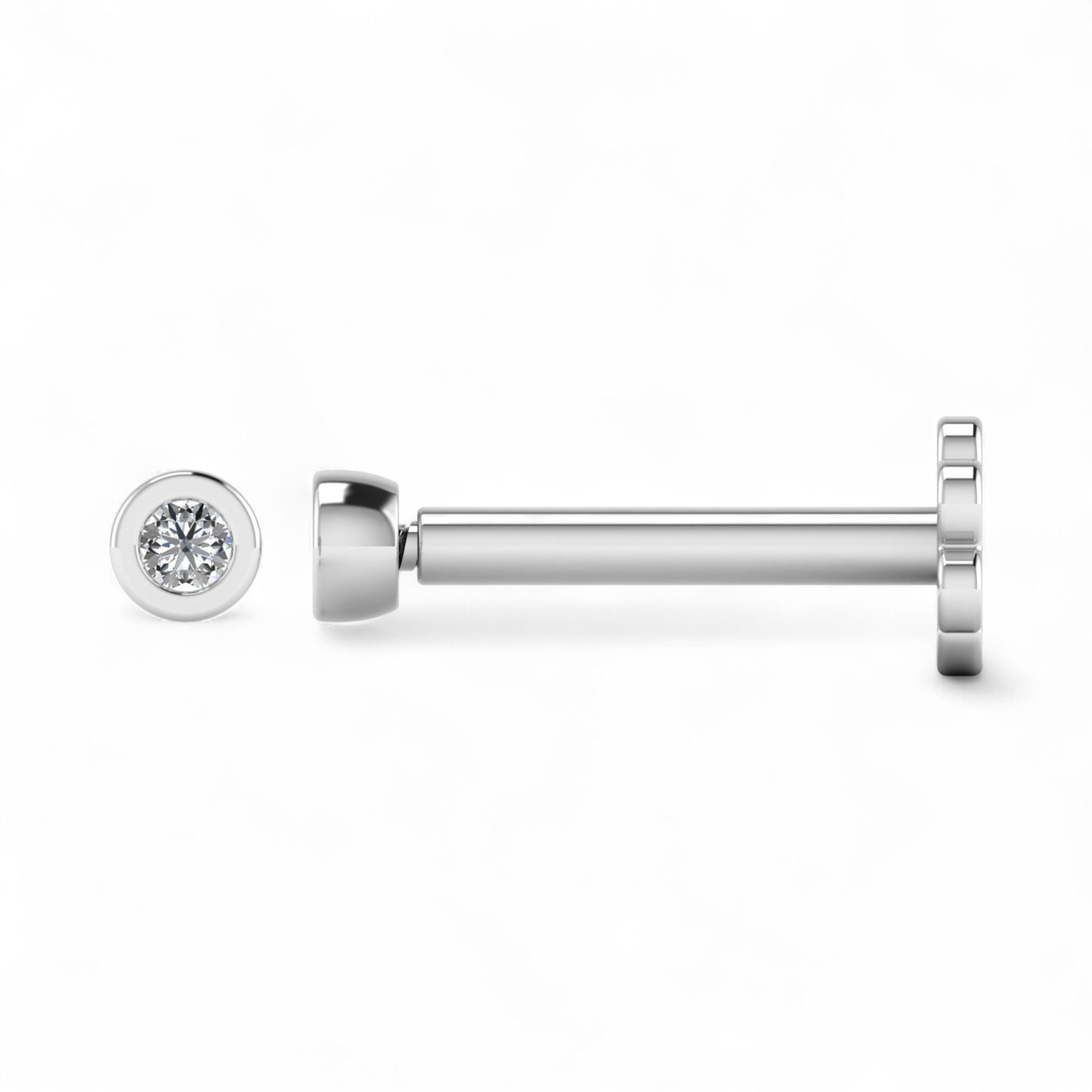 Bezel Diamond Studs in 18K Gold