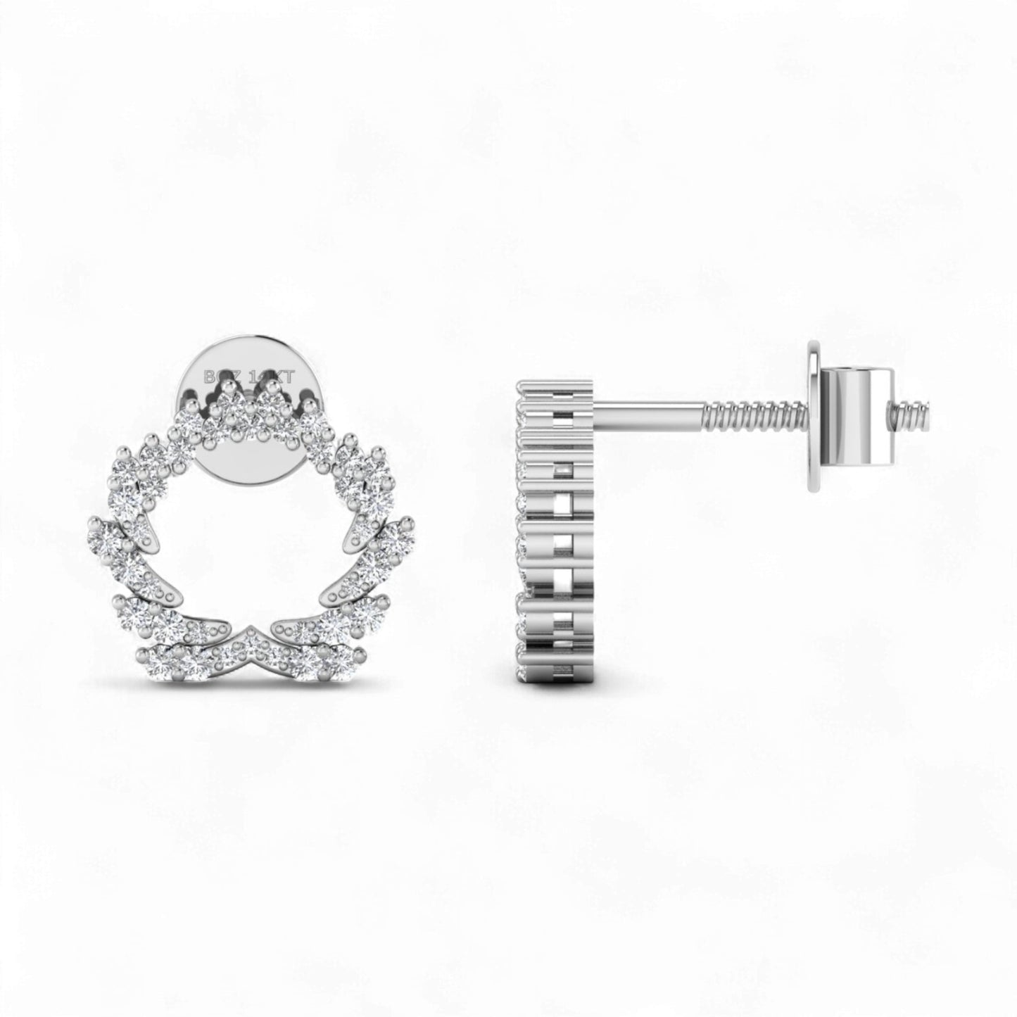 Boz Forever Single Motif Diamond Studs in 18K Gold