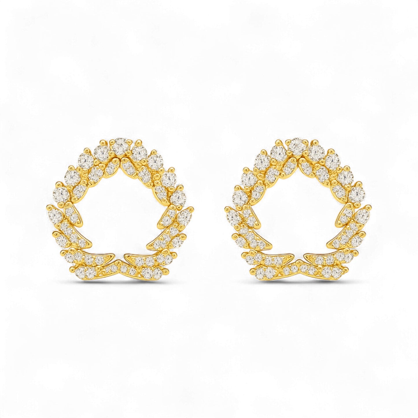 Boz Forever Single Motif Diamond Studs in 18K Gold