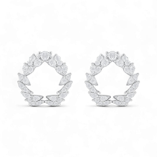 Boz Forever Single Motif Diamond Studs in 18K Gold