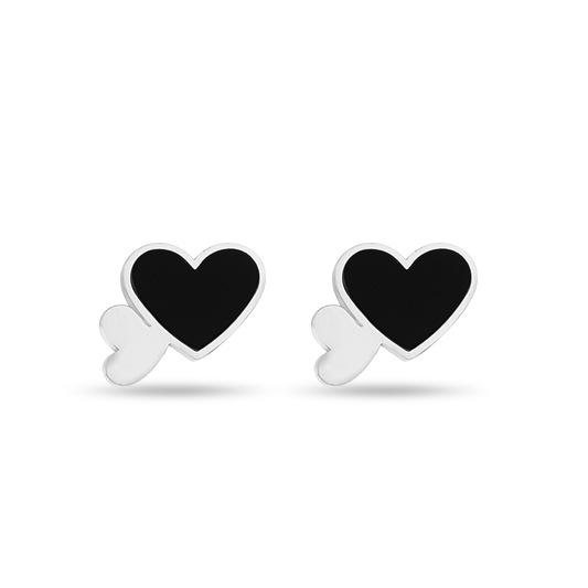 Twin Hearts Hypoallergenic Steel Stud Earrings