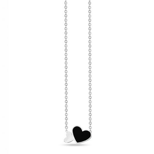 Twin Hearts Hypoallergenic Steel Necklace