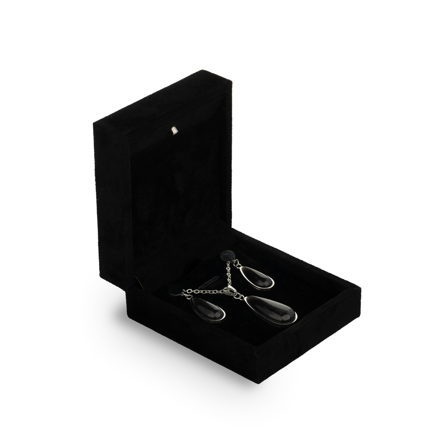 Black Pear Drop Hypoallergenic Steel Necklace