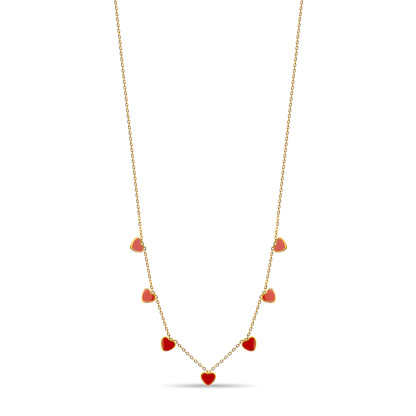 Red Hearts Hypoallergenic Steel Necklace