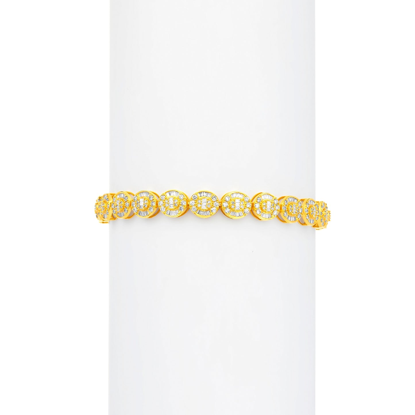 Eros Oval Baguette Bracelet in 18KT Gold