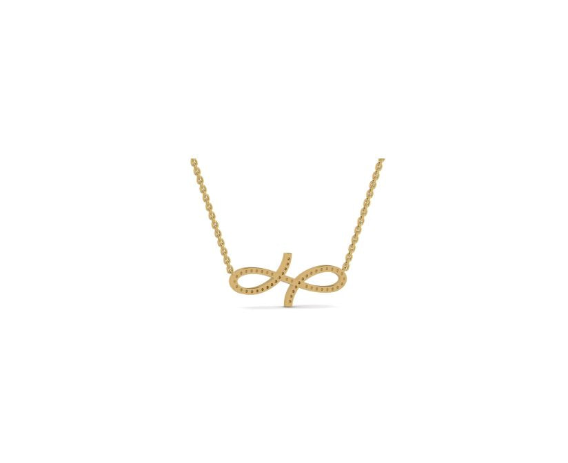 Oiza Infinie Mini Pave Diamond Necklace in 18K Gold