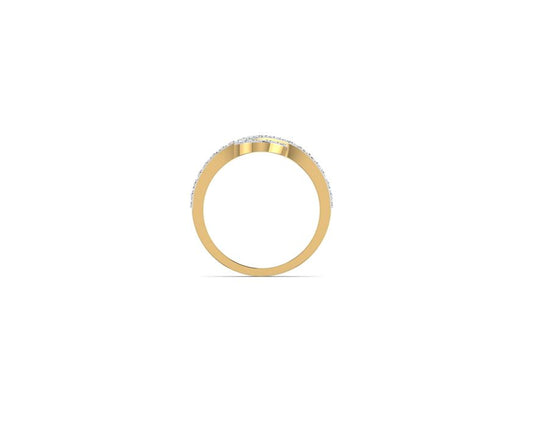 Oiza Infinie Mini Pave Diamond Ring in 18K Gold