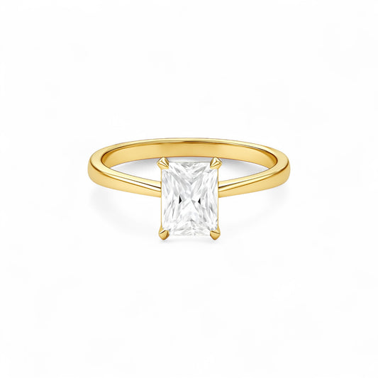 Celine Moissanite & Diamond Engagement Ring in 18K Gold