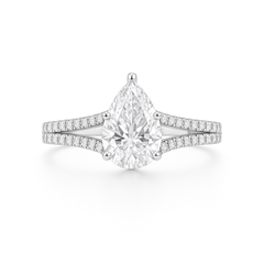 Split Shank Pear Cut CZ Bride Set in 925 Sterling Silver