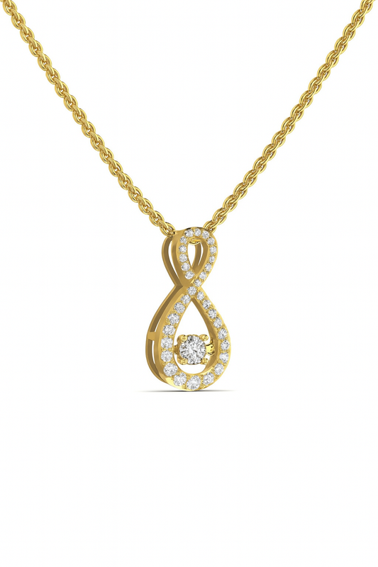 Oiza Twinkle Infinie Pendant Necklace in 18K Gold